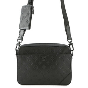 Louis Vuitton Monogram Shadow Black Duo Messenger Shoulder Bag Black